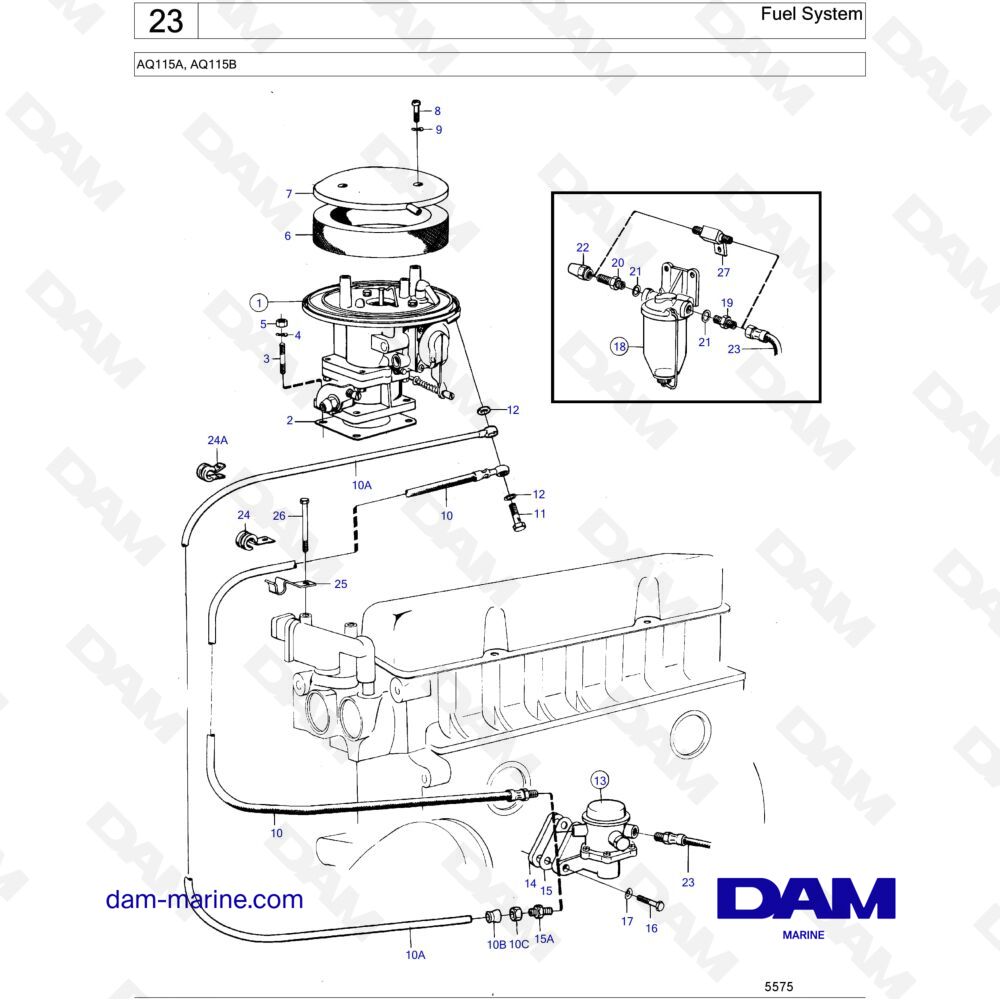 Spare Parts And Exploded Views For Volvo Penta AQ115